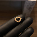 Herraje Corazon Silueta 0.95gr/1.8cm Liso Oro Rosa