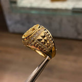 Anillo Simbolo Dolar 11.0gr-T9 Circones Blancos Oros Amarillo*