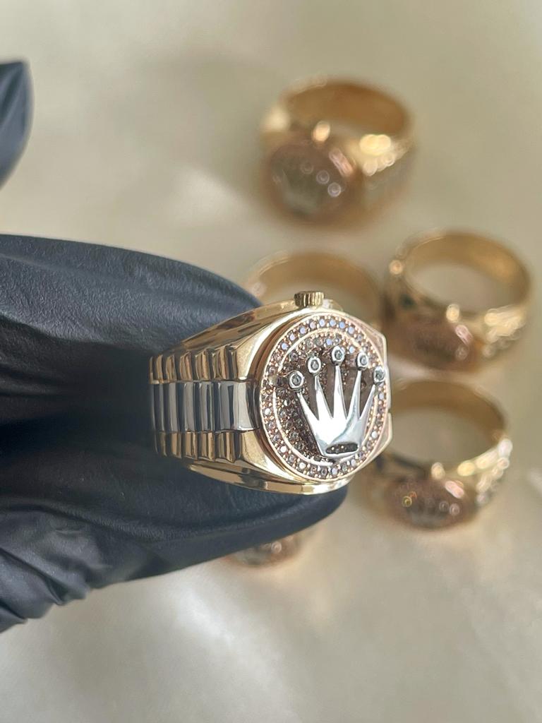 Anillo Corona Rx 6.65gr-T8 3/4 Tres Oros