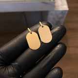 Dije Placa Ovalada 1.4gr / 2.6cm (1.9cm*1.3cm) Liso Mate Oro Amarillo