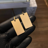 Dije Placa Rectangular 3.65gr / 3cm*1.6cm Liso Mate Oro Amarillo