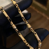 Tobillera Rustica Barril CT 6.35gr / 23cm Cauchos Negros Oro Amarillo*