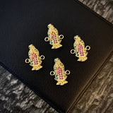 Herraje Virgen de Guadalupe 1.6gr/1.3cm Silueta Circones Verdes Fucsias Oro Amarillo*