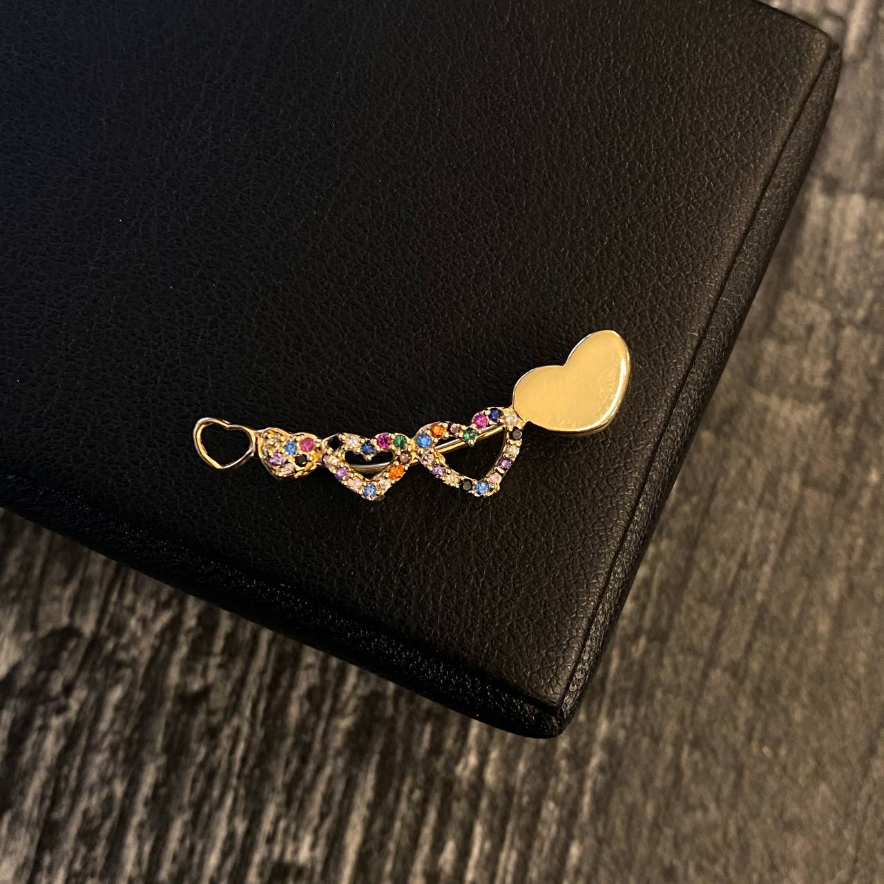 Sujetador Clip Corazones 1.95gr/3.2cm Circones Colores Oro Amarillo*