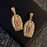 Dije Virgen de Guadalupe 5.05gr / 3.5cm Circones Blancos Azules Fucsias Oro Amarillo