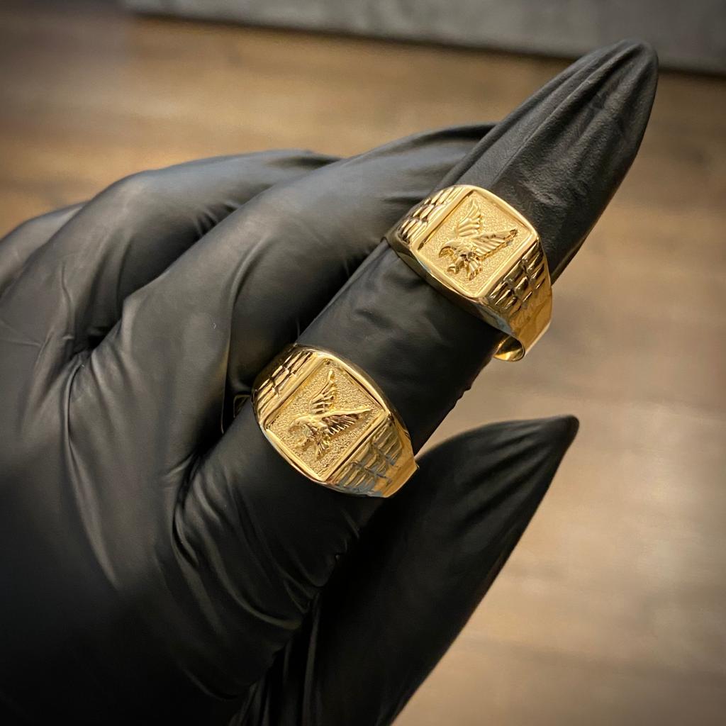 Anillo Aguila 3.4gr-T11 1/2 Mate Oro Amarillo*