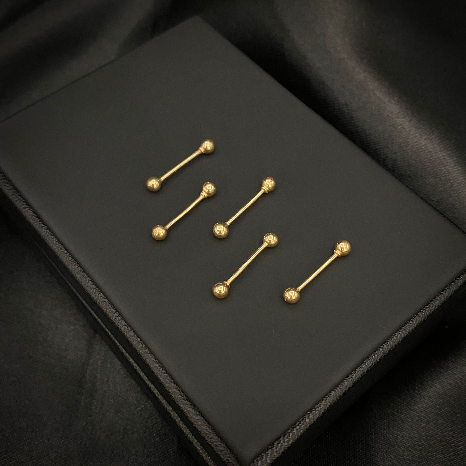 Piercing Banana 10.5mm Bolas 3mm Oro Amarillo (Joya)