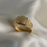 Anillo Corona Rx 3.85gr-T9 Circones Blancos Oro Amarillo