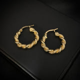 Candongas Serpiente 2.55gr/2cm Trenza Oro Amarillo