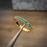 Anillo Churumbela Esmeralda 2.6gr-T6 3/4 28pts Oro Amarillo (Joya)*