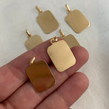 Dije Placa Rectangulo Ovalado 2.0gr/1.9cm*1.5cm Oro Amarillo