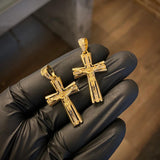 Dije Cruz Cristo 5.4gr / 3.8cm Circones Blancos Oro Amarillo
