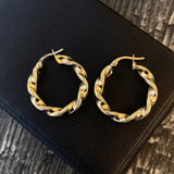 Candongas 3.05gr/2.5cm Punteadas Trenza Entorchadas Oro Amarillo Tati