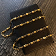 Cadena Rustica CT 15.4gr / 65cm Cauchos Negros Oro Amarillo