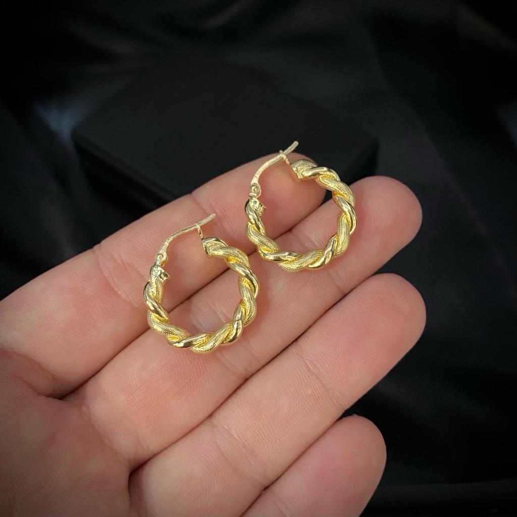 Candongas Serpiente 2.55gr/2cm Trenza Oro Amarillo