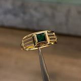 Solitario 1.75gr-T8 3/4 Anillo Circon Verde Oro Amarillo