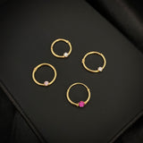 Piercing Aro 11.2mm Circon Fucsia Oro Amarillo (Joya)
