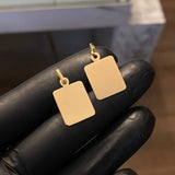 Dije Placa Rectangular Curva 1.25gr / 2.3cm (1.5cm*1.3cm) Liso Mate Oro Amarillo