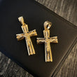 Dije Cristo Cruz 5.05gr / 3.8cm Circones Blancos Oro Amarillo