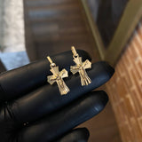 Dije Cristo Cruz Diamantada 1.2gr / 2.7cm Oro Amarillo