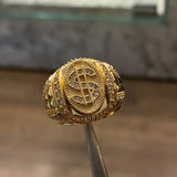Anillo Simbolo Dolar 11.0gr-T9 Circones Blancos Oros Amarillo*