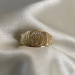 Anillo Corona Rx 3.85gr-T9 Circones Blancos Oro Amarillo