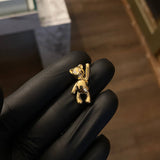 Dije Oso 4.25gr / 2.3cm Circones Blancos Oro Amarillo