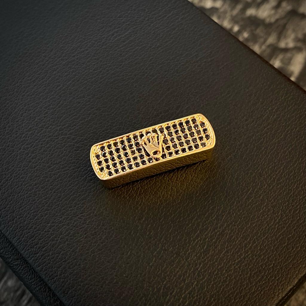 Herraje Rectangulo RX 4.45gr/2.1cm Circones Negros Oro Amarillo*