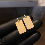 Dije Placa Rectangular 1.45gr / 2.5cm (1.9cm*1.1cm) Liso Mate Oro Amarillo