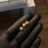 Herraje Bola de Fuego 0.9gr 7mm Circones Blancos Oro Amarillo*