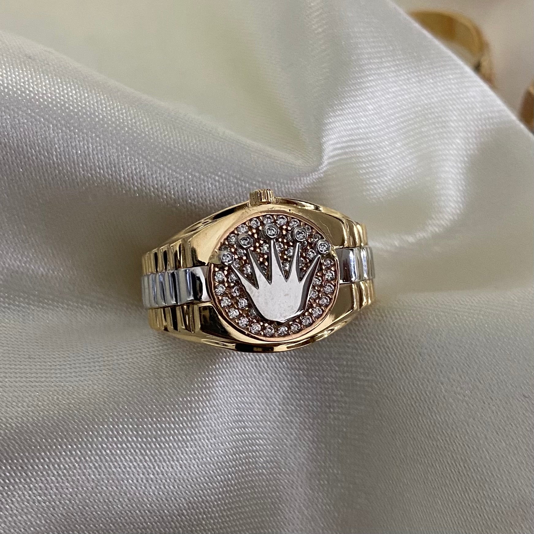 Anillo Corona Rx 6.85gr - T10 1/2 Tres Oros