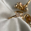 Anillo Corazon 1.45gr-T7 1/4 Circones Blancos Oro Amarillo