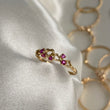 Anillo Corazones 1.05gr-T7 1/4 Circones Fucsia Oro Amarillo