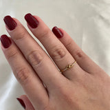 Anillo Moño 1.0gr-T7 Circones Blancos Oro Amarillo