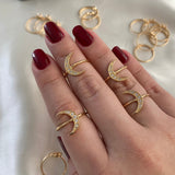 Anillo Luna 1.7gr-T7 Circones Blancos Oro Amarillo
