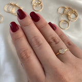 Anillo Corazon 1.45gr-T7 1/4 Circones Blancos Oro Amarillo