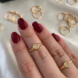 Anillo Corazon 1.85gr-T7 1/2 Sello Liso Oro Amarillo