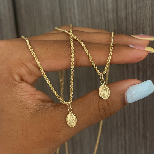 PROMOCION!Set Cadena Lazo 45cm+Dije Virgen