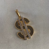 Dije Signo Dolar 7.0gr/4cm Dos Oros Circones