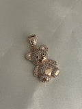 Dije Oso 4.4gr Circones Blancos Oro Rosa