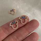 Herraje Minnie Mouse 1.05gr/1.6cm Circones Azules Oro Amarillo