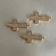 Herraje Cruz 0.95gr/2cm Circones Blancos Oro Amarillo*