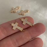 Herraje Cruz 1.0gr/2cm Circones Blancos Oro Amarillo