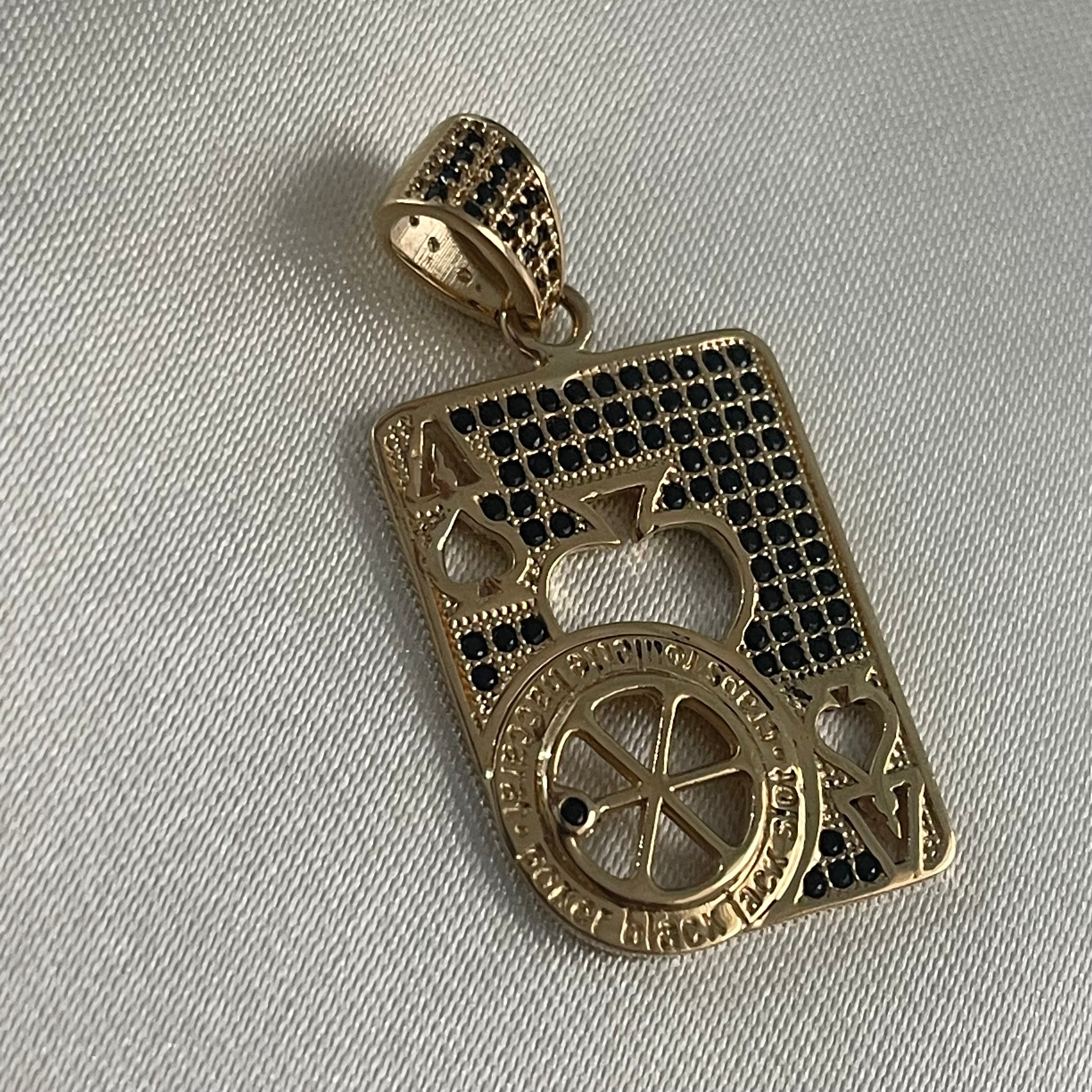 Dije Carta Poker 8gr Circones Negros Oro Amarillo