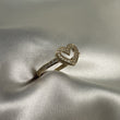 Anillo Corazon T5 1/2 - 2.45gr Oro Amarillo Circones Blanco