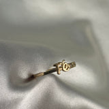 Anillo Fe T4 1/2 - 1.2gr Oro Amarillo Circones Blancos