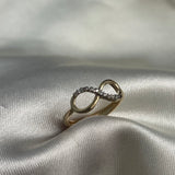 Anillo Infinito 1,9gr - T5 Circones Blancos Oro Amarillo