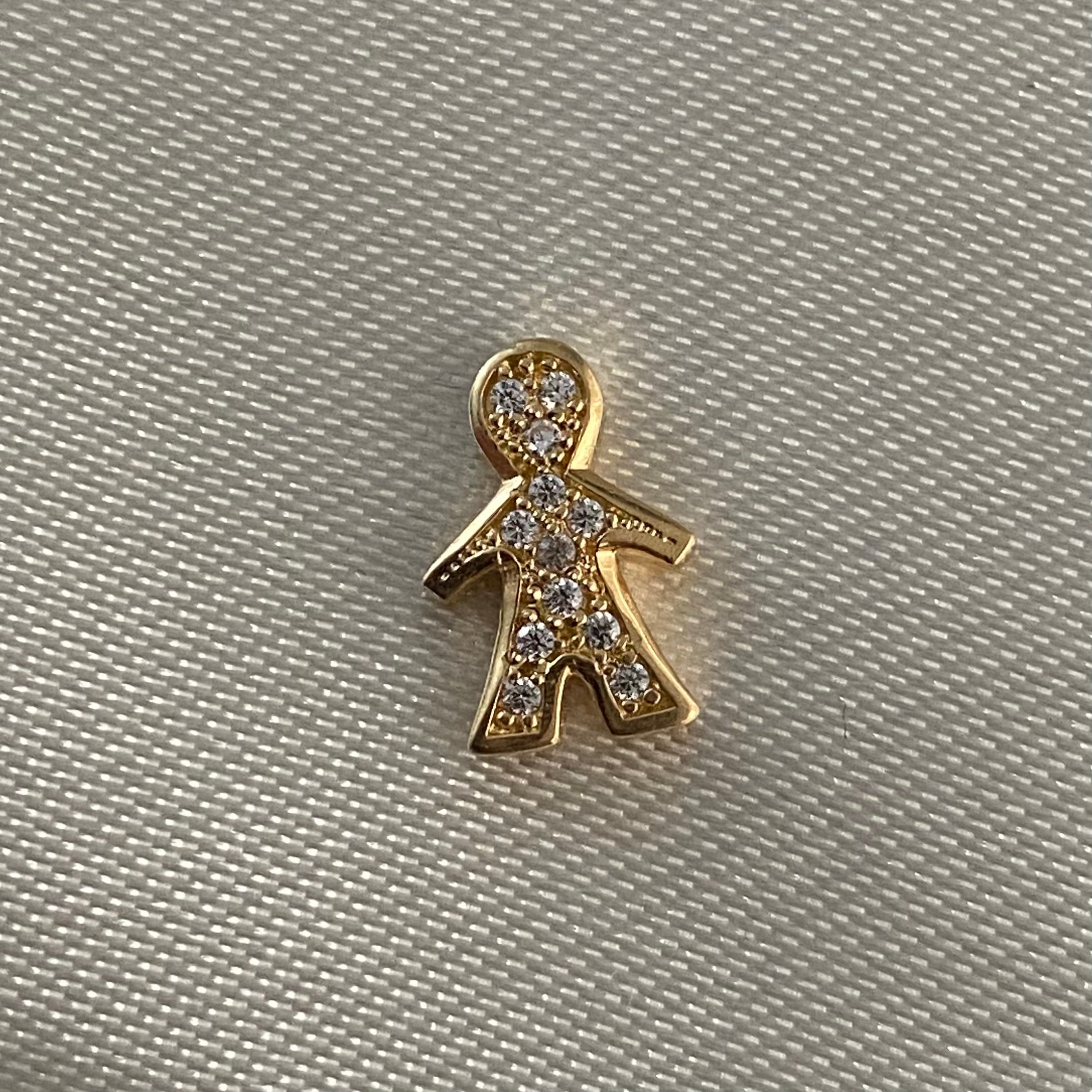 Herraje Niño 0.8gr/1cm Silueta Circones Blancos Oro Amarillo