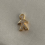 Herraje Niño 0.8gr/1cm Silueta Circones Blancos Oro Amarillo