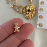 Herraje Niño 0.8gr/1cm Silueta Circones Blancos Oro Amarillo